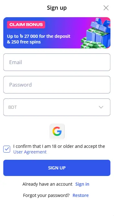 Sign up